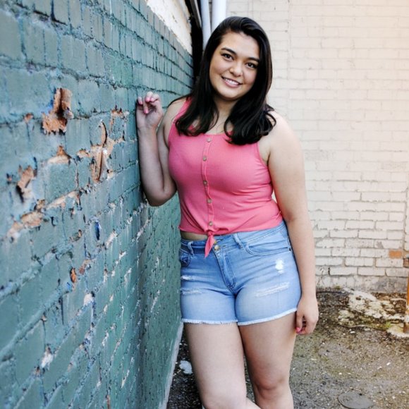 Ribbed Knit Tank with Front Tie - Picture 2 of 2